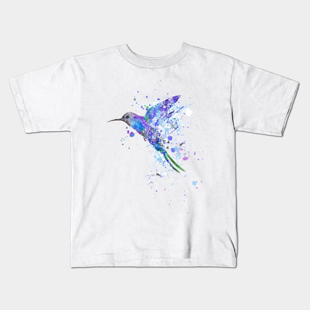 Hummingbird Kids T-Shirt by RosaliArt